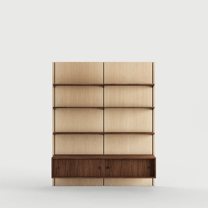 Panel System 2B - Oak Clear Oil / Walnut