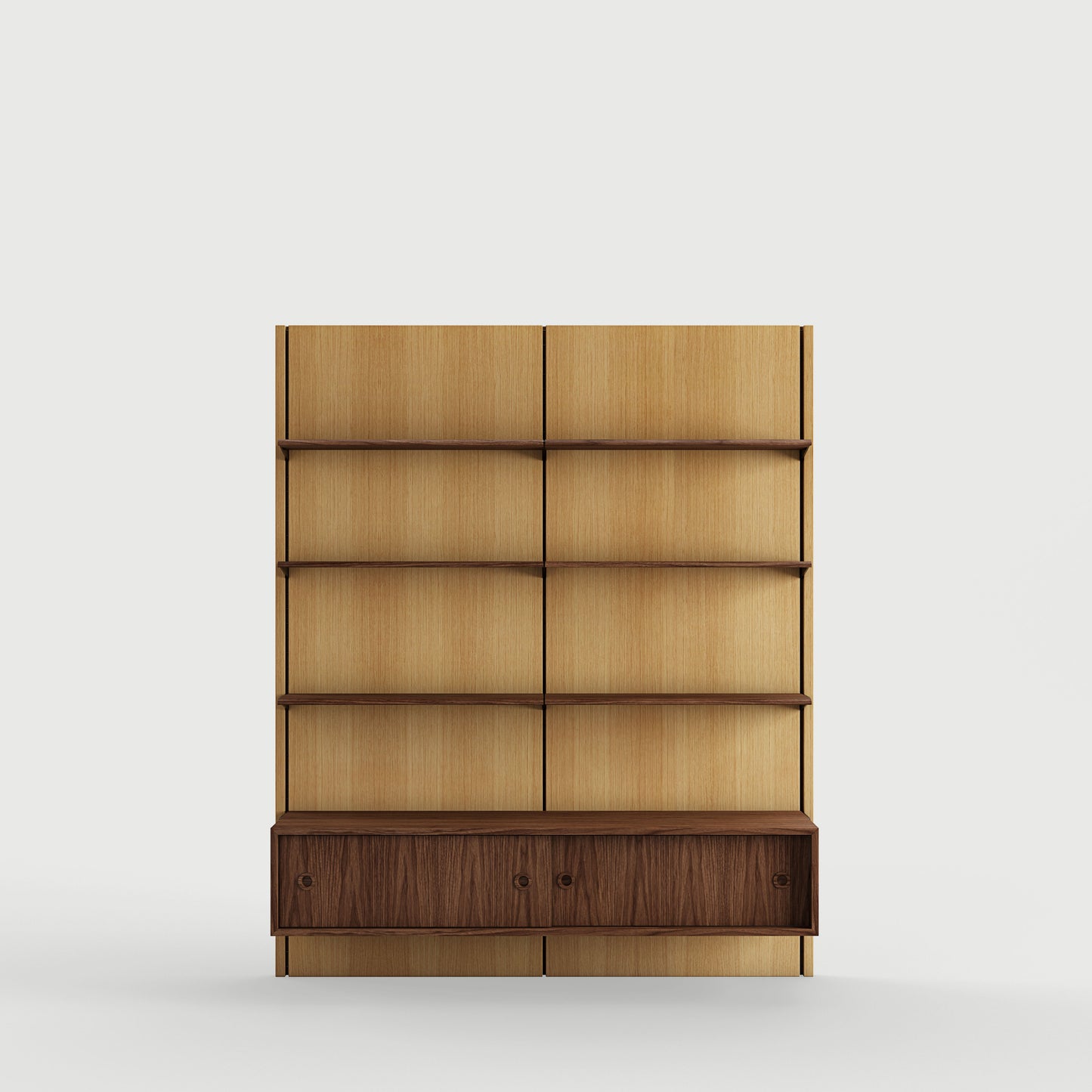Panel System 2B - Oak Dark Oil / Walnut