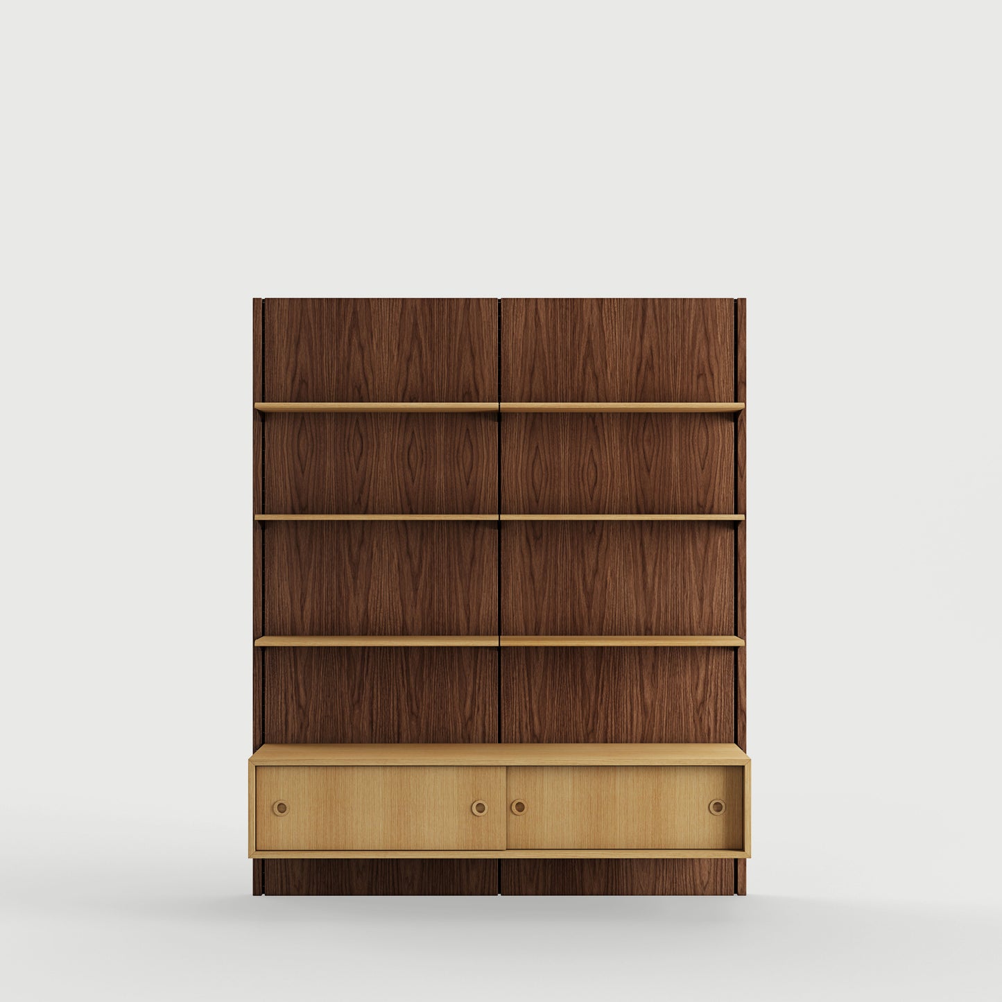 Panel System 2B - Walnut / Oak Dark Oil