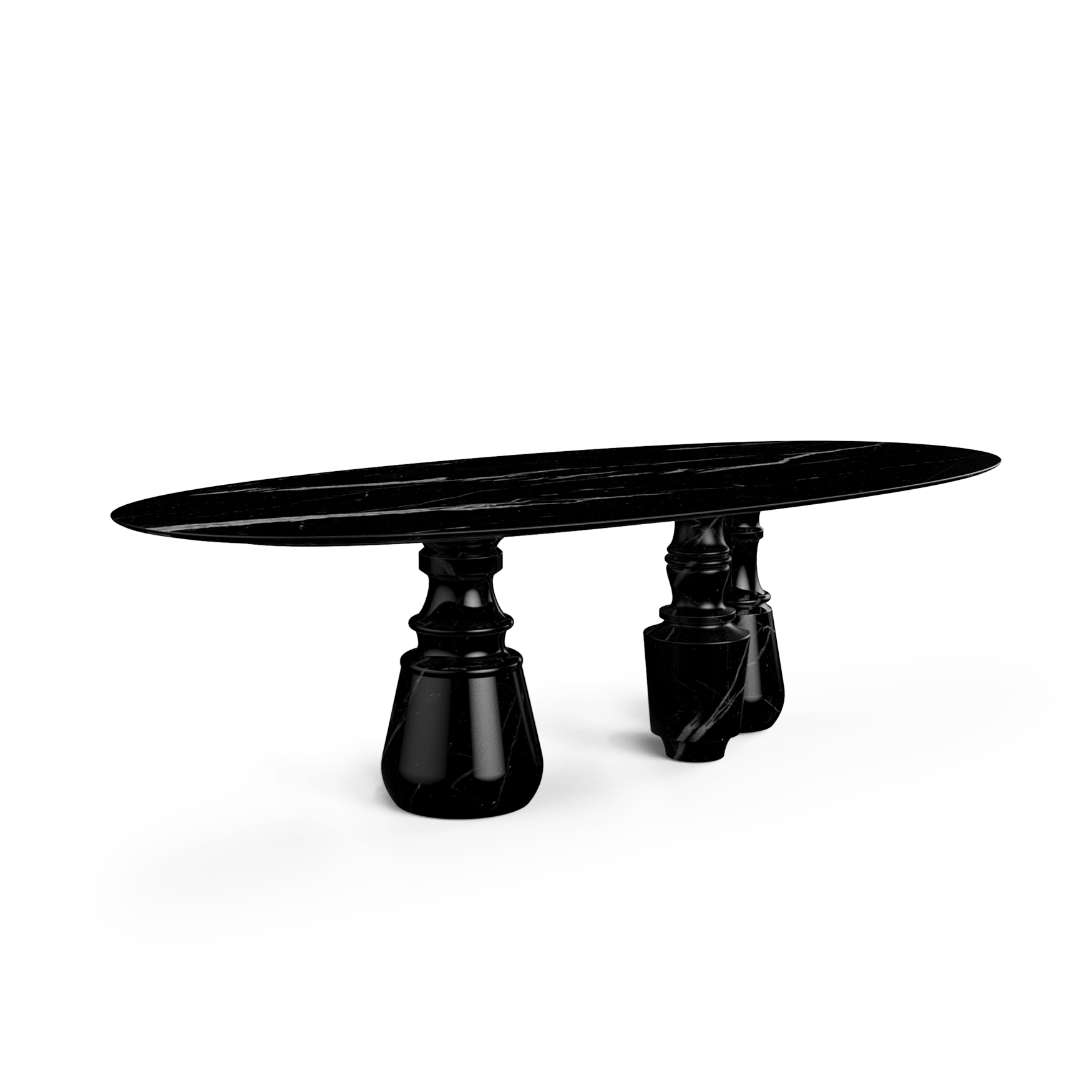 Pietra Oval Xl - Oval Nero Marquina Marble Dining Table by Boca Do Lobo