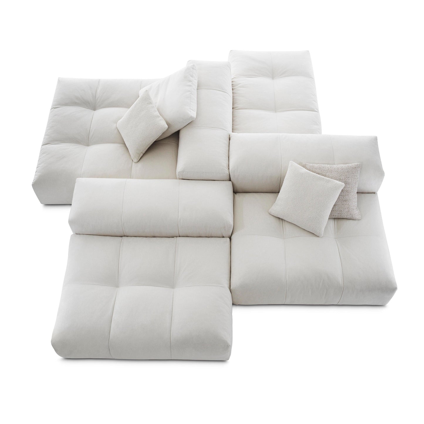 PIXEL - Sectional fabric sofa with removable cover