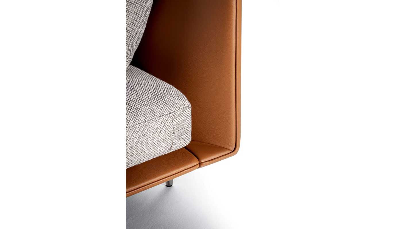 GET BACK 2 Seater Sofa by Poltrona Frau - Fabric and leather detail