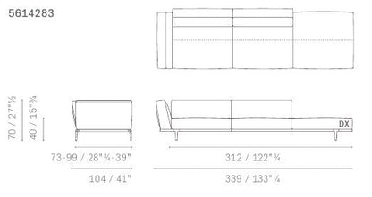 LET IT BE - Sectional fabric sofa