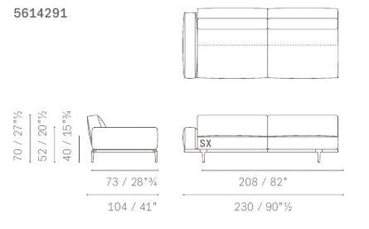 LET IT BE - Sectional fabric sofa