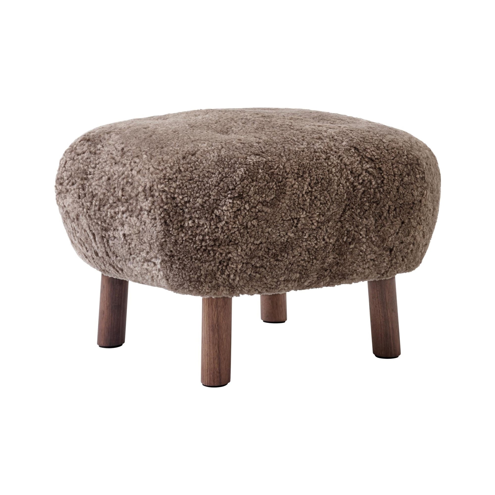Little Petra ATD1 Pouf by &tradition #Sheepskin Sahara/Walnut