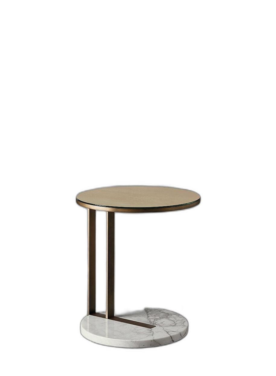RALF Metal low table - Bronzed Brass frame with marble base by Meridiani