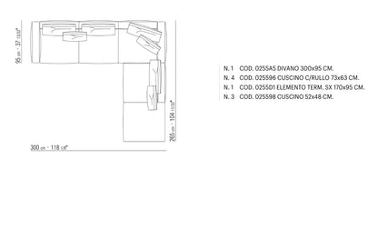 ROMEO Sectional Sofas Fabric Cat.Super