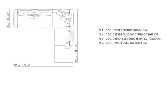 ROMEO Sectional Sofas Fabric Cat.Super