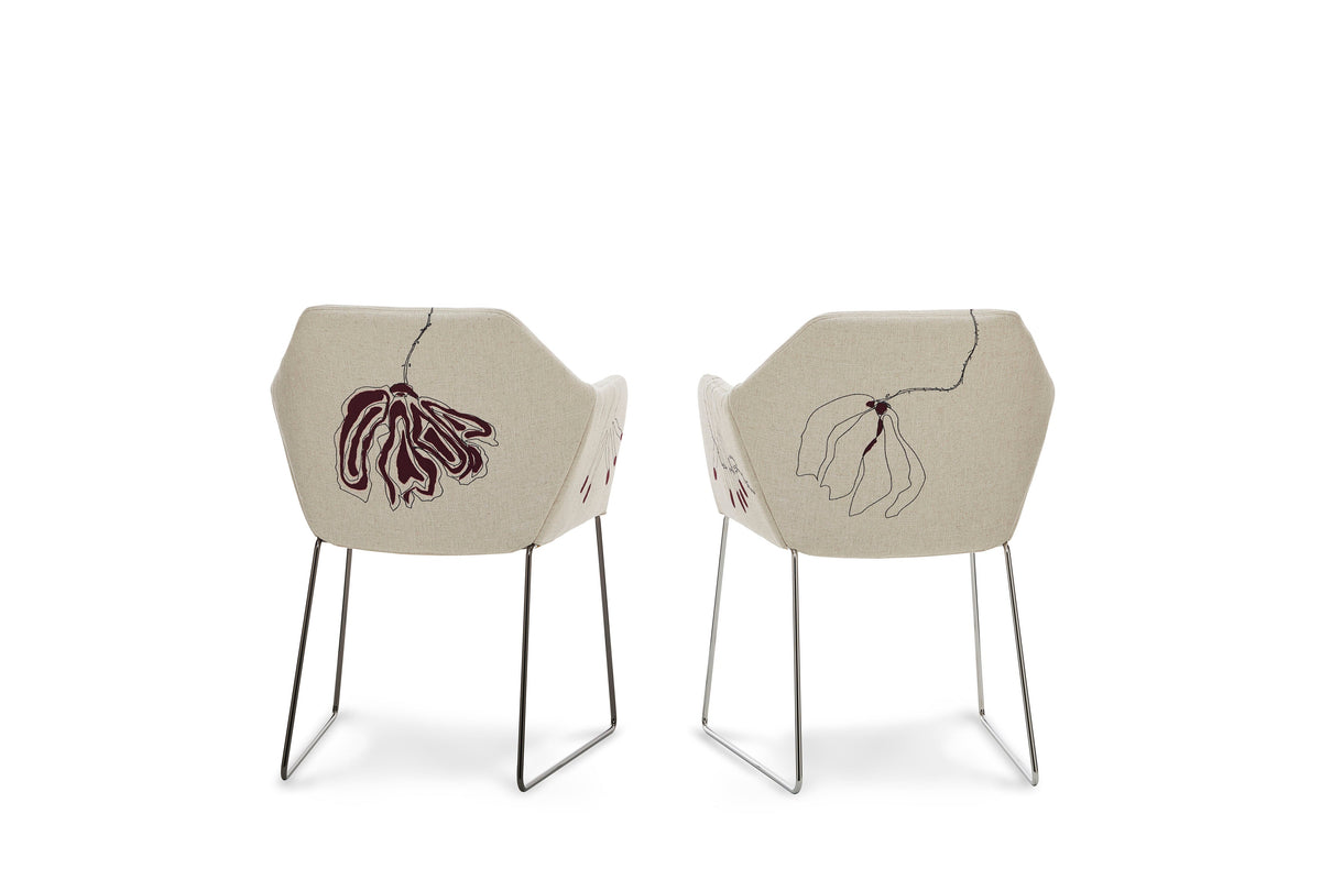 NEW YORK BY MARRAS Chair - Back view botanical motif