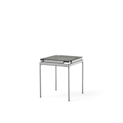 Set LN11 Side Table by &tradition #Smoked Glass/Dark Chrome