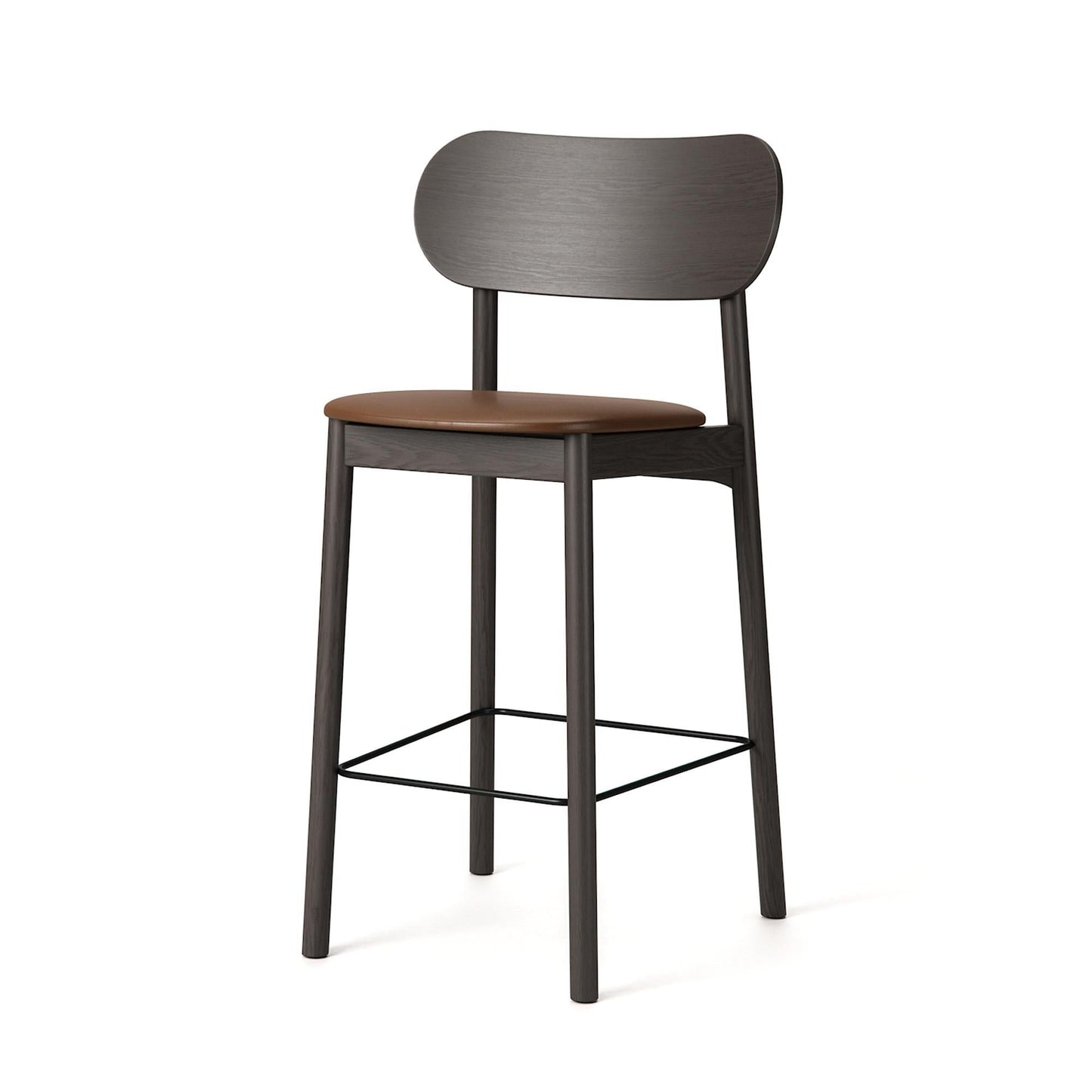 Decotique Elephant Bar Stool Dark Oak/Brown Leather