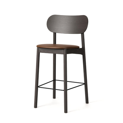 Decotique Elephant Bar Stool Dark Oak/Brown Leather