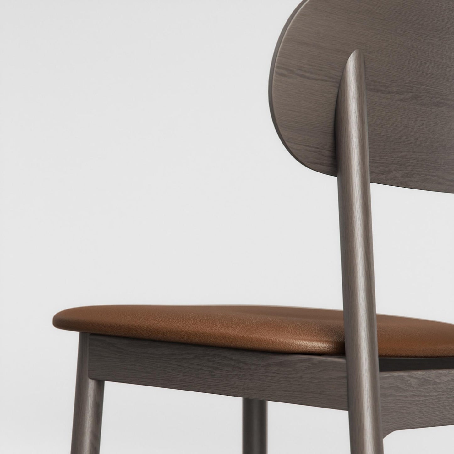 Decotique Elephant Dining Chair Dark Oak/Brown Leather