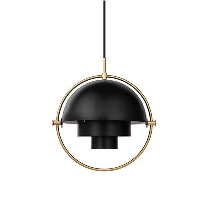 Multi-Lite Pendant Lamp by Gubi #Large/Soft Black Semi Matt/Brass