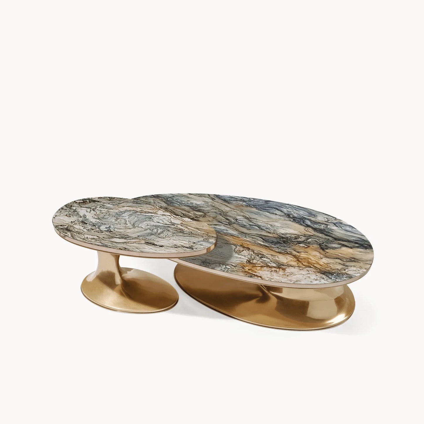 SOWILO - Oval marble coffee table