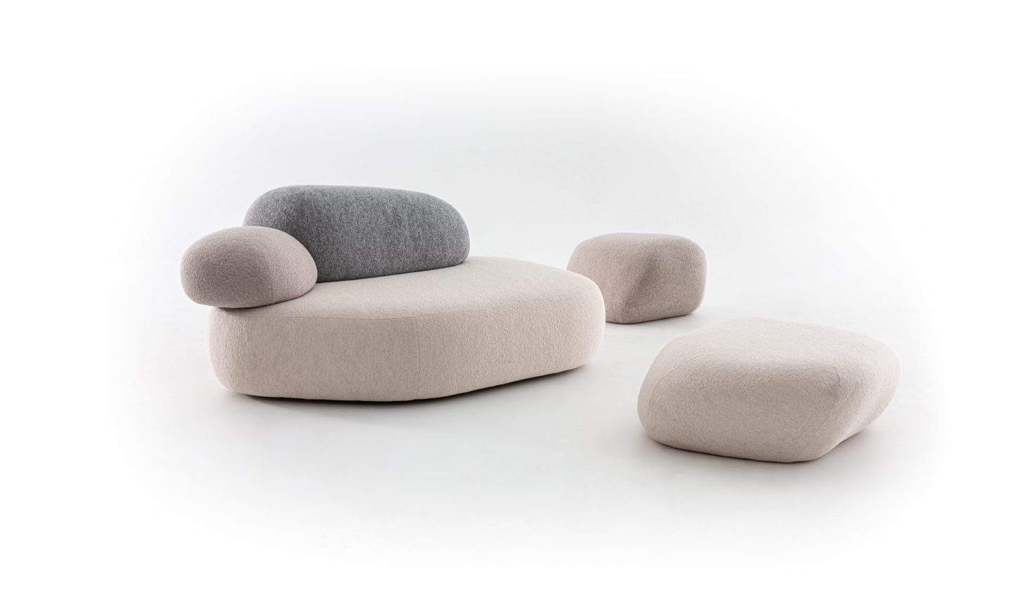 PEBBLE RUBBLE - Sectional modular sofa