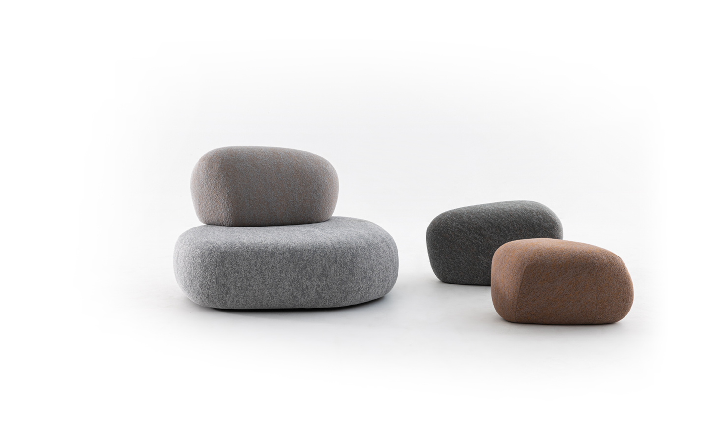 PEBBLE RUBBLE - Sectional modular sofa
