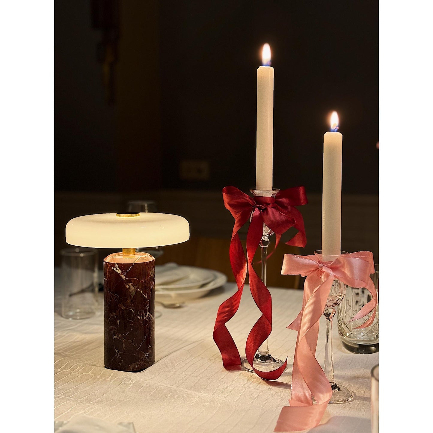 Design By Us Trip No. 2 Portable Lamp Moss Marble/ Amber