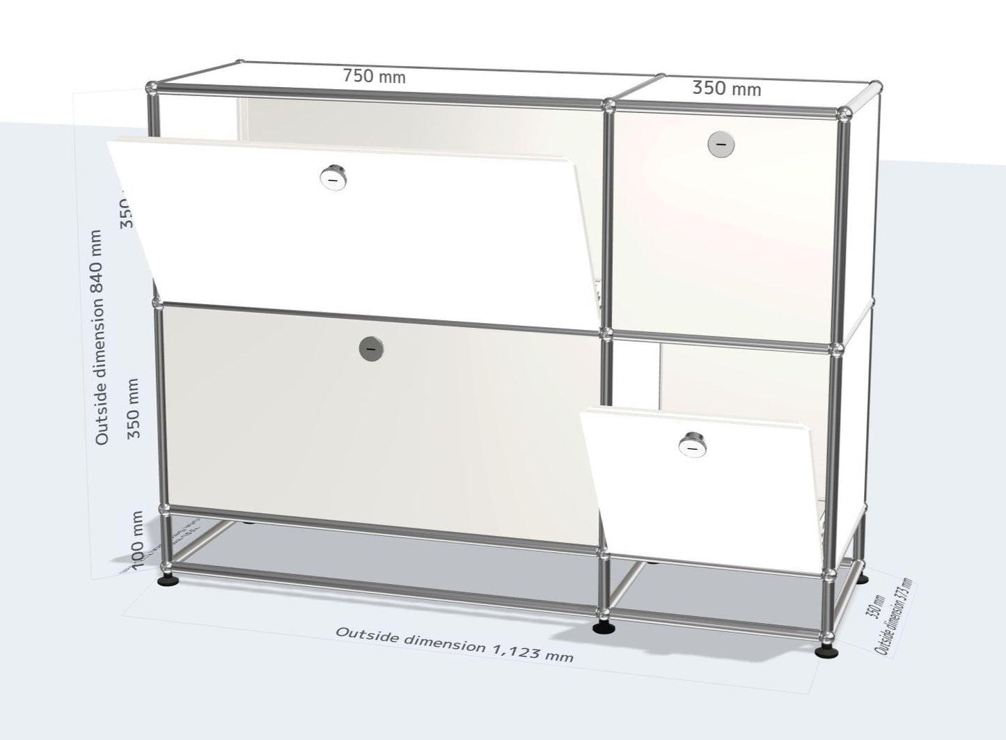 (Custom) 2x3 Module Sideboard (4 Door) [W1100XD350XH(100+350+350)]