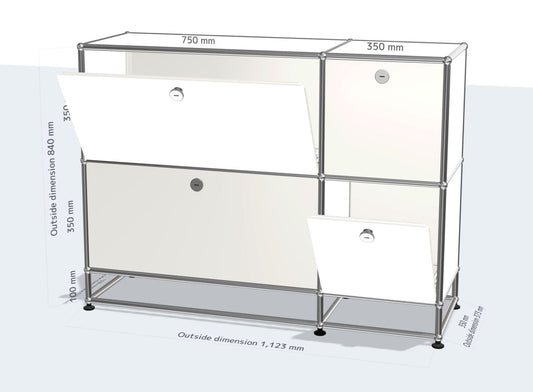 (Custom) 2x3 Module Sideboard (4 Door) [W1100XD350XH(100+350+350)]