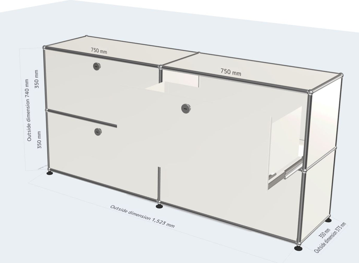 2x2 Module Sideboard (4 Drawers) [W(750+750)XD350XH(350+350)]