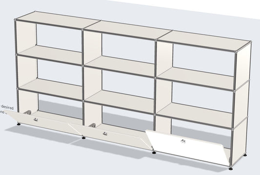 3x3 Module High Board (No Back Panel, 3 Bottom Doors) [W(750+750+750)XD350XH(350+350+350)]