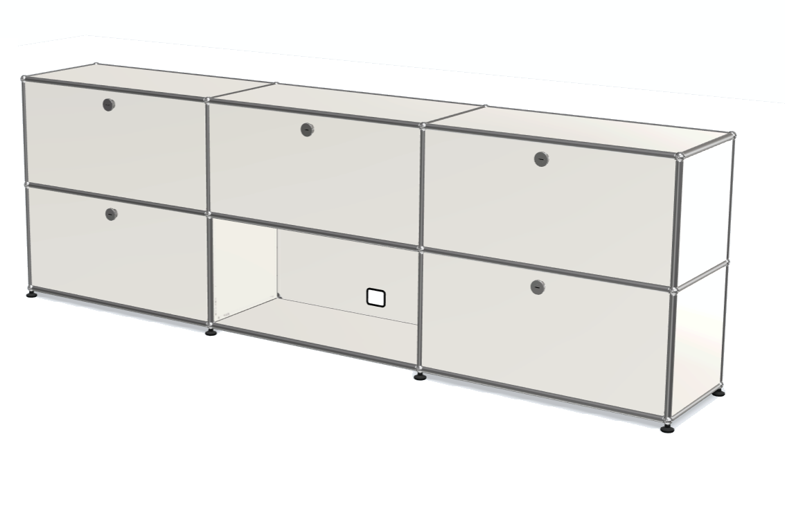 3x2 Module Sideboard (5-Door) with one cable-cut [W(750+750+750)XD350XH(350+350)]