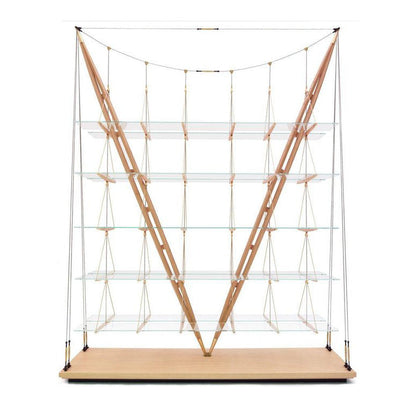 Veliero Bookcase by Cassina #Natural Stained Ash / Tempered Stratified Glass / Brass