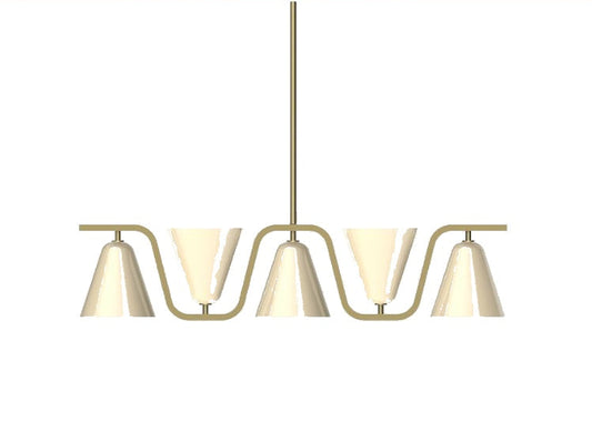 Venini LUMEN Suspension Lamp - Straw-Yellow / Satin Brass