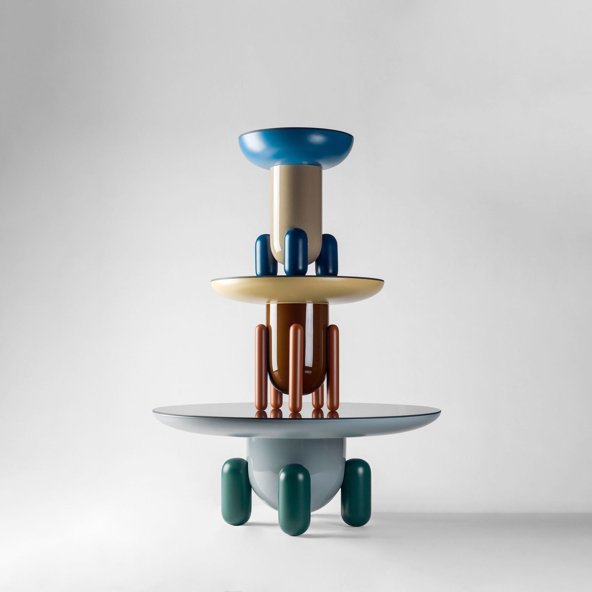EXPLORER - Round glass-fibre coffee table by BD Barcelona DesignRound glass-fibre side table Explorer 2 by Bd Barcelona Design #Multicolor Brown - V2