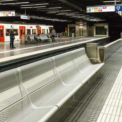 Modular Steel Bench With Back Perforano by Bd Barcelona Design