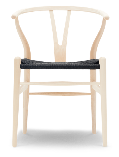 CH24 Wishbone Chair - Ash, Soap, Black Paper Cord