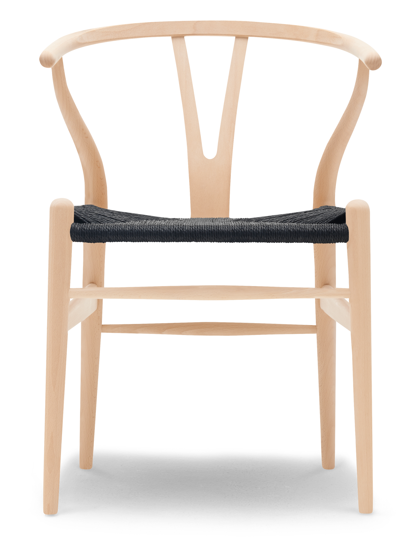 CH24 Wishbone Chair - Beech, Soap, Black Paper Cord